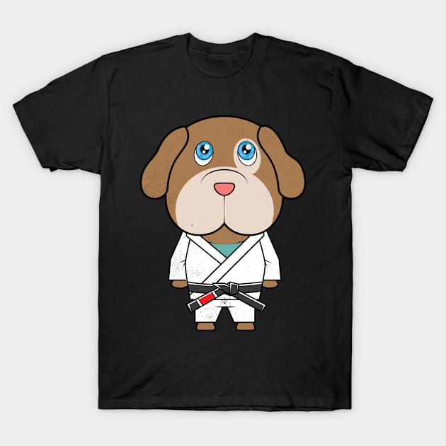 Jiu jitsu kawaii Dog Black Rank Belt BJJ or MMA T-Shirt T-Shirt by tmuzaa